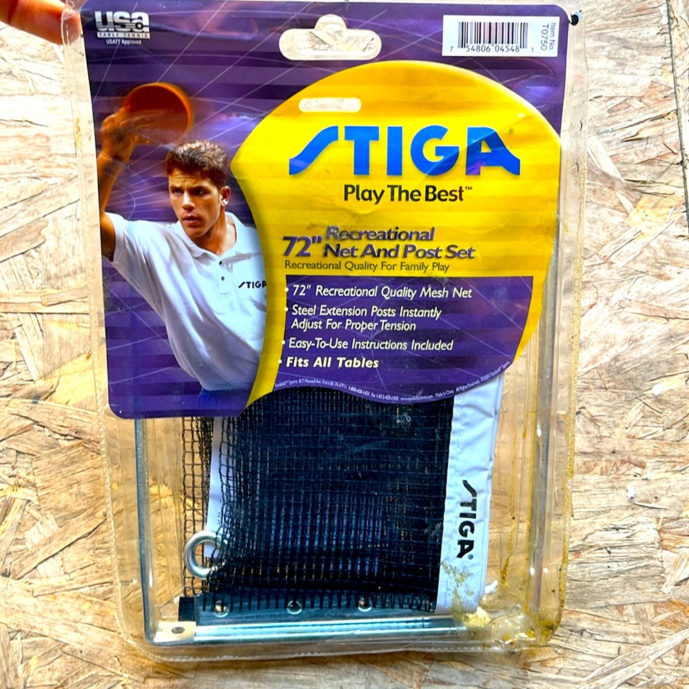 STIGA play the best 72” recreational Table Tennis Net & post  fits all of tables